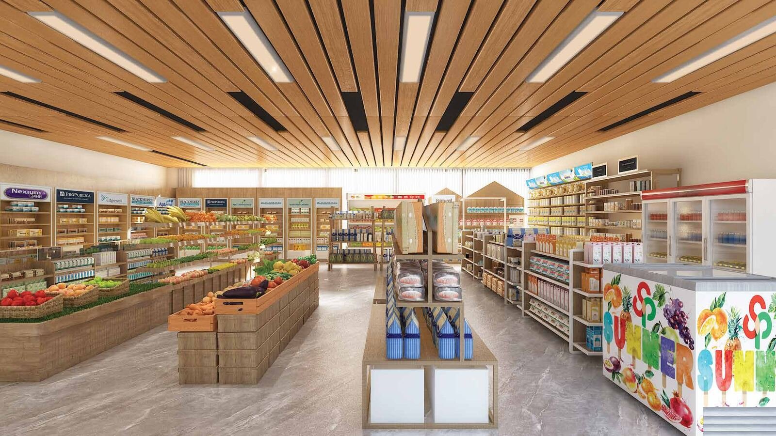 In-clubhouse supermarket