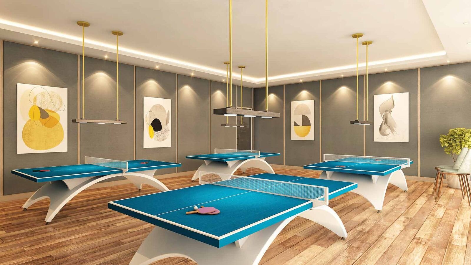 Indoor table tennis room